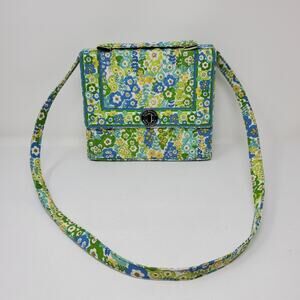 Vera Bradley Structured top flap crossbody floral handbag EUC